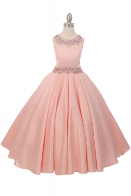 Girls Dress Style 5047 - Satin and Sequin Ball Gown in Choice of Color