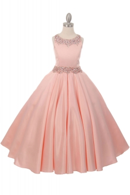 SALE Satin and Sequin Ball Gown in Blush