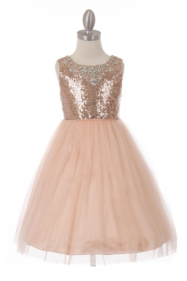 Girls Dress Style 5058 - Sleeveless Sequin Short Dress in Choice of Color