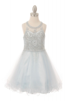 Girls Dress Style 5065 - Beaded Sequin Short Dress in Choice of Color