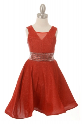 Girls Dress Style 5070 - Short Sparkle Dress in Choice of Color