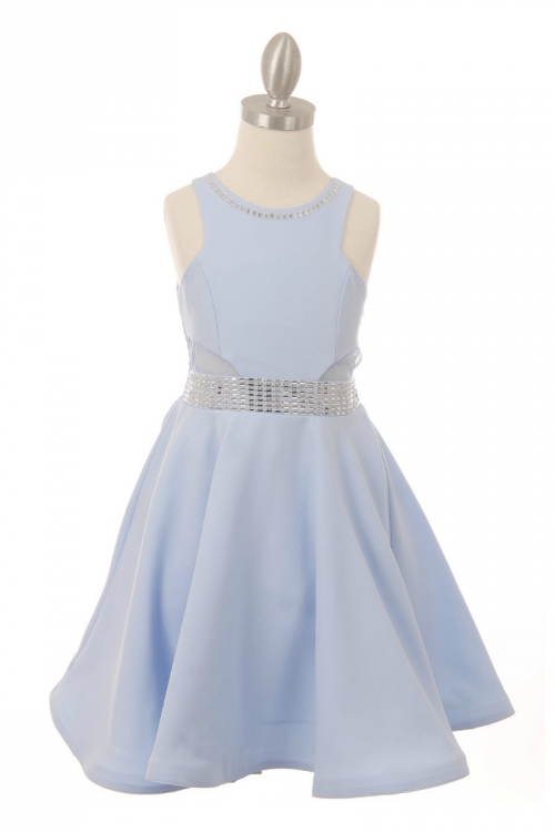 Girls Dress Style 5071 Blue Short Sparkle Dress