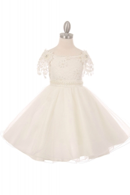Girls Dress Style 9021 - Short Sleeve Short Party Dress in Choice of Color