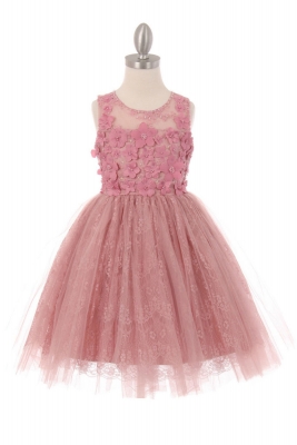 SALE Short Embellished Gown in Dusty Rose