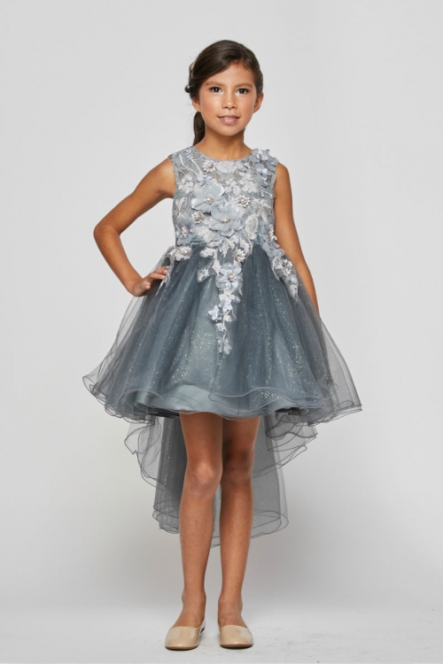 Silver gray best sale flower girl dresses