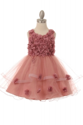 Girls Dress Style 9084 - Sleeveless Embellished Short Party Dress in Mauve