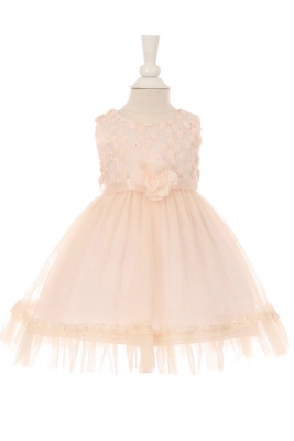 Girl Dress Style B9049 - Embellished Bodice and Tulle Dress in Choice of Color