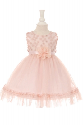 Girl Dress Style B9049 - Embellished Bodice and Tulle Dress in Choice of Color