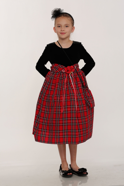 tartan flower girl dress