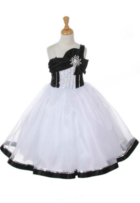 Black and White Flower Girl Dresses