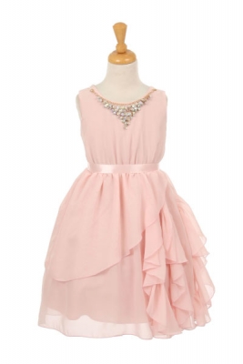 Father Daughter Dance Flower Dresses Dress For Less S Dress Style 2077 Sleeveless Chiffon With Beaded Neckline In Choice Of Color
