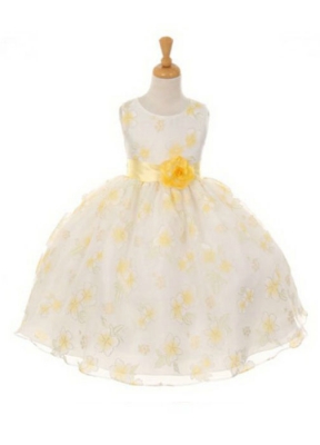 yellow and white flower girl dresses