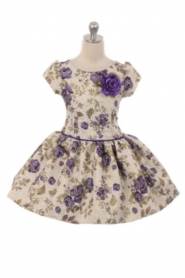 Purple Polka Dot Flower Girl Dress