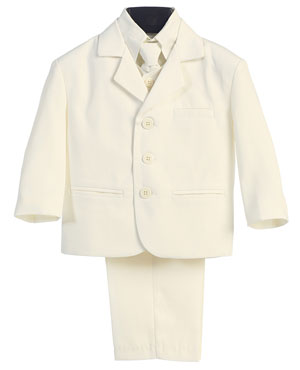 Boys 5 Piece Suit Set Style 3710 - IVORY