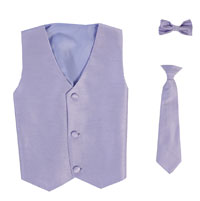 Boys Vest Style 735_740 - LILAC- Choice of Clip-on Necktie or Bowtie