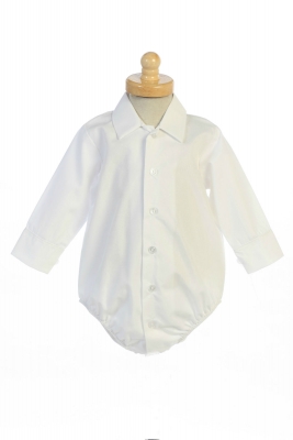 Boys Accessory Onesie Style 805- White Poly Cotton Onesie