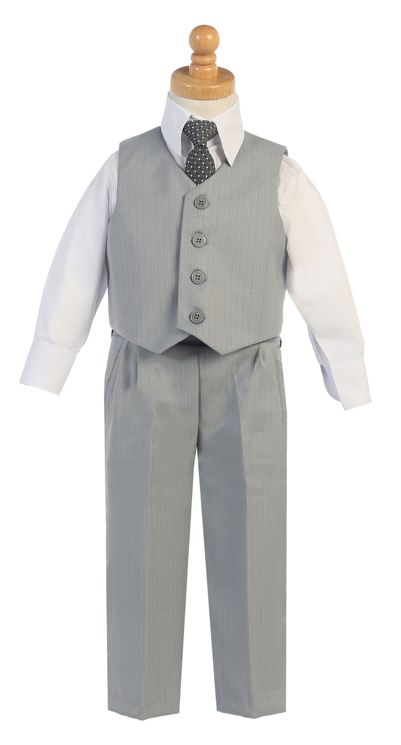 Boys Vest Set - Style 8570 in Light Gray