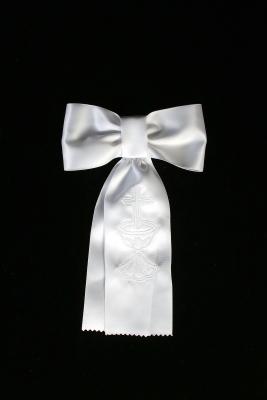 First Holy Communion Armband Style AB-1- White Armband with Embroidered Lace and Chalice