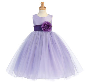 SALE_Lilac Dress with Lilac Sash and Flower