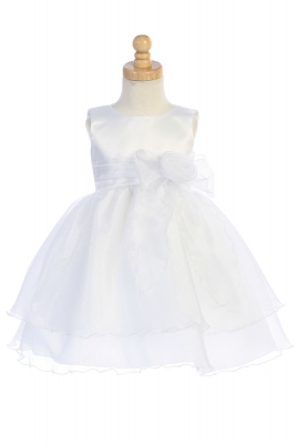 SALE Girls Dress Style BL244 - WHITE Crystal Organza Dress