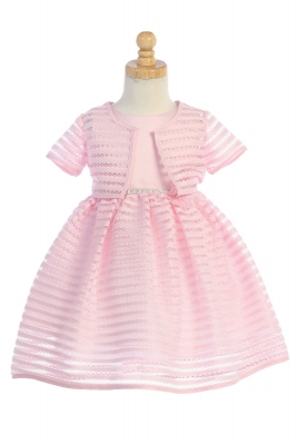 Girls Dress Style BL308 - Satin with Striped Netting Dress in Choice of Color