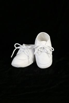 Boys Baptism- Christening Cotton Boy Bootie Style BT-14- WHITE Cotton Boys Bootie