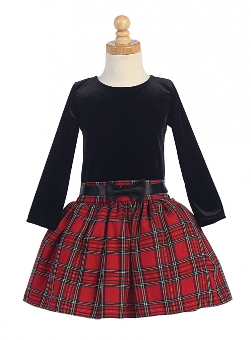 tartan flower girl dress