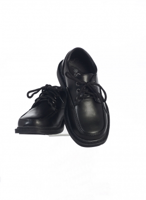 Boys Shoe Style David- Boys Black Lace up Matte Shoes