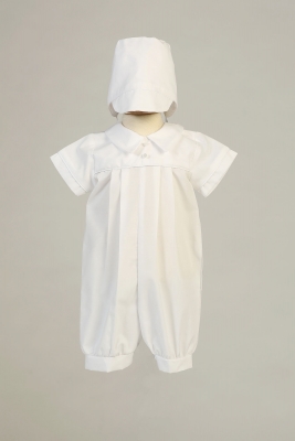 Boys Baptism and Christening Outfit Set Style DYLAN- WHITE Cotton Romper Set