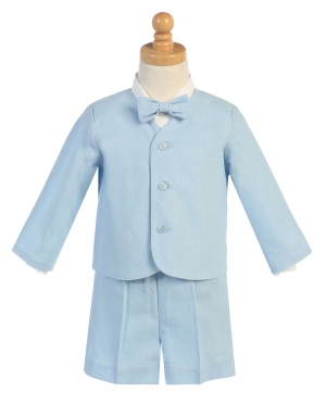 Eton and Shorts Style G828 - LIGHT BLUE Eton and Shorts Set