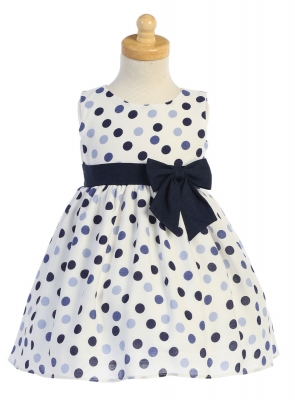 SALE Navy Sleeveless Polka Dot Dress Size 6