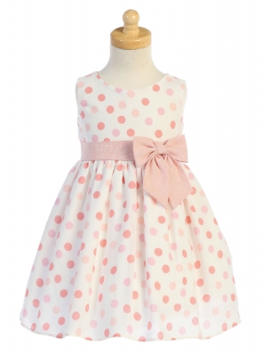 Girls Dress Style M746 - Sleeveless Polka Dot Dress in Choice of Color