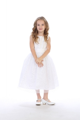 SALE WHITE Tulle and Sequin Dress