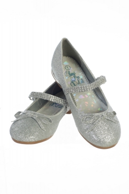 SALE - SILVER GLITTER Rhinestone Strap Shoes