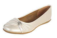 SALE -  Ivory Ballet Slipper with Rhinestone Heart