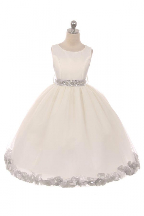 White and silver flower girl dresses hotsell
