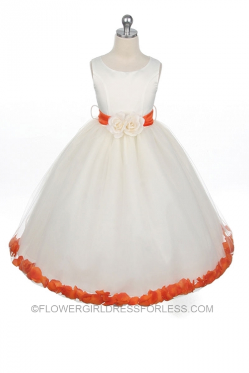 Orange Wedding Flower Girl Dresses