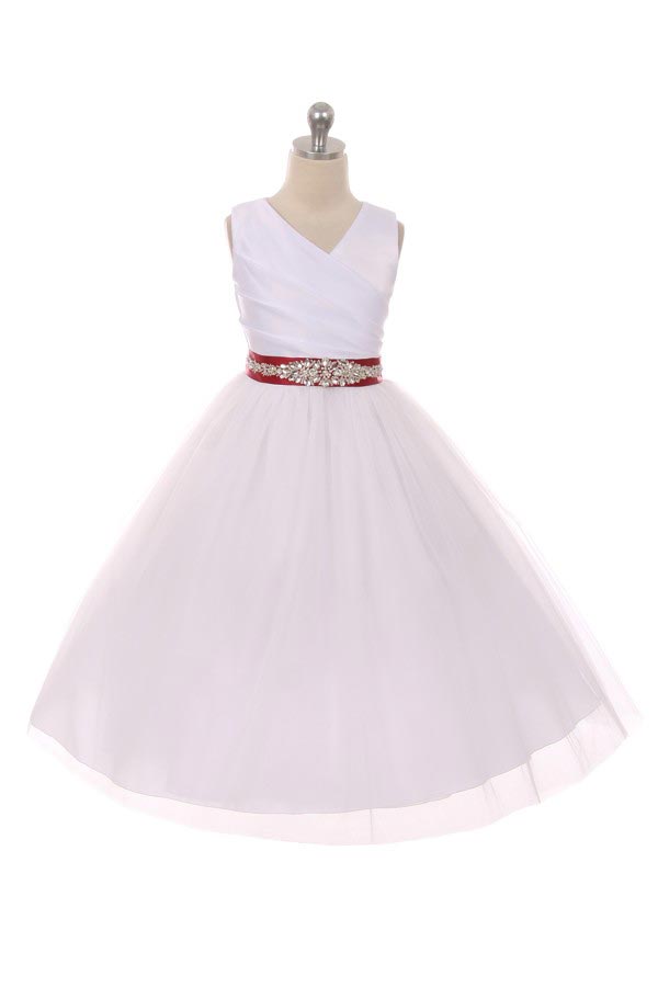 MB_276CB_BUR Flower Girl Dress Style 276CB White or Ivory Dress with