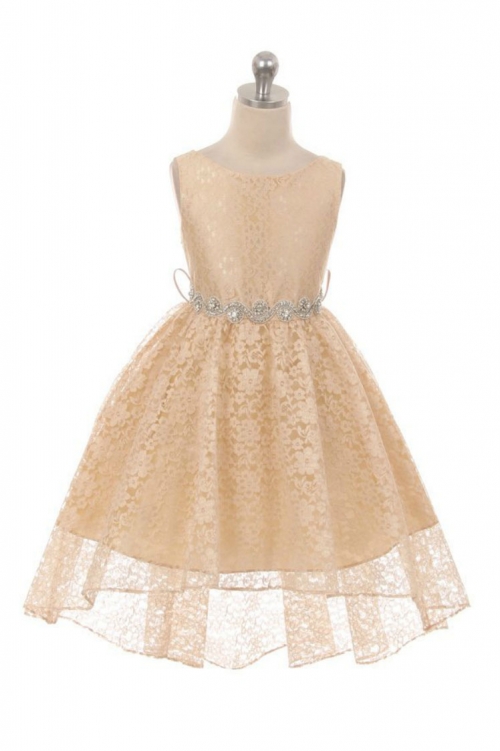 Champagne lace flower girl dresses shop