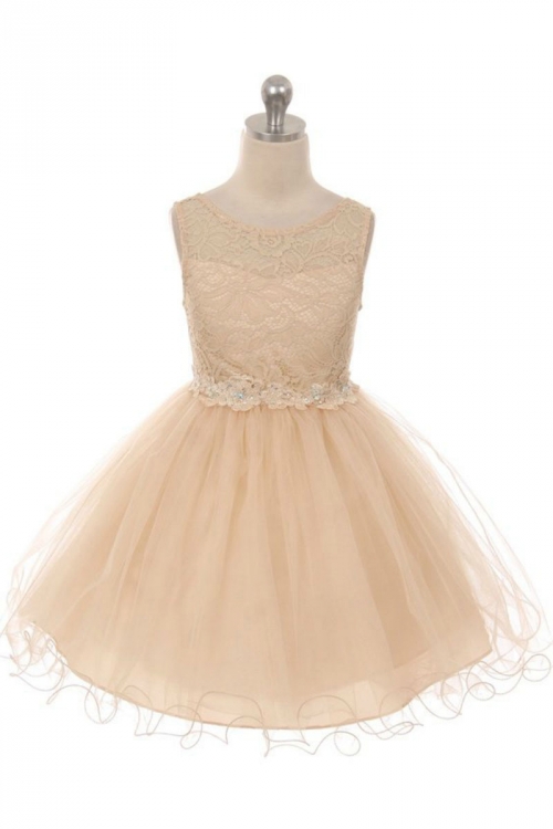 CHAMPAGNE Lace Short Dress ...