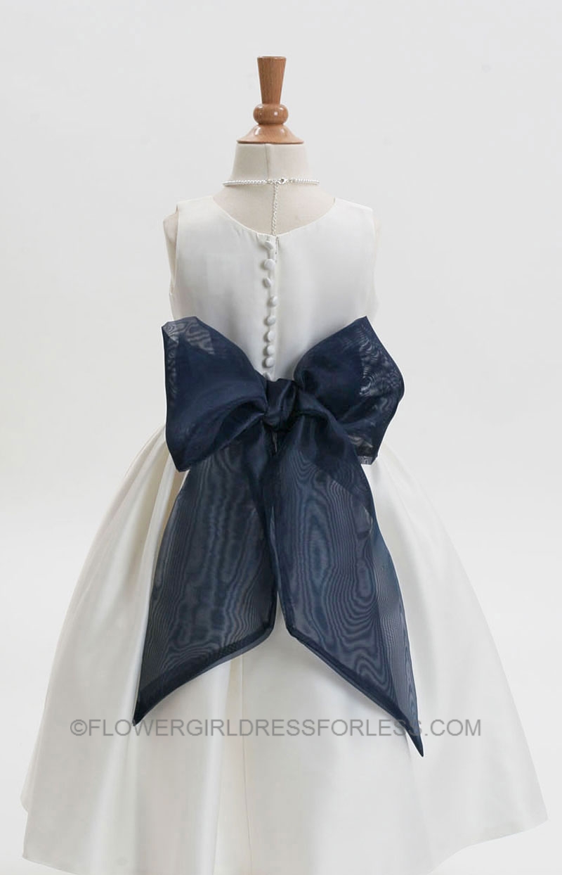 navy blue sash for flower girl dress