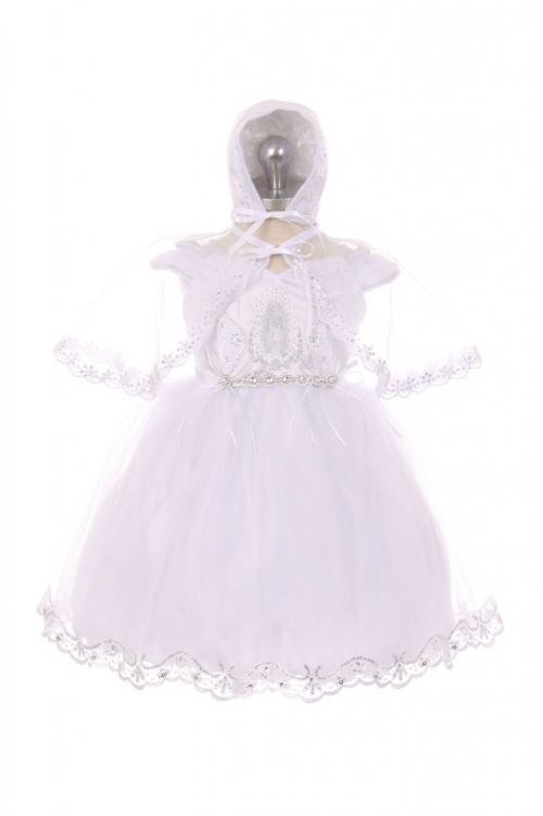 white christmas dresses Baptism Dresses Baby Girl Lace Cozy Princess Dress Toddler White Flower Girl Birthday Party Dress, White / 2-3 Years (100cm) main image 1