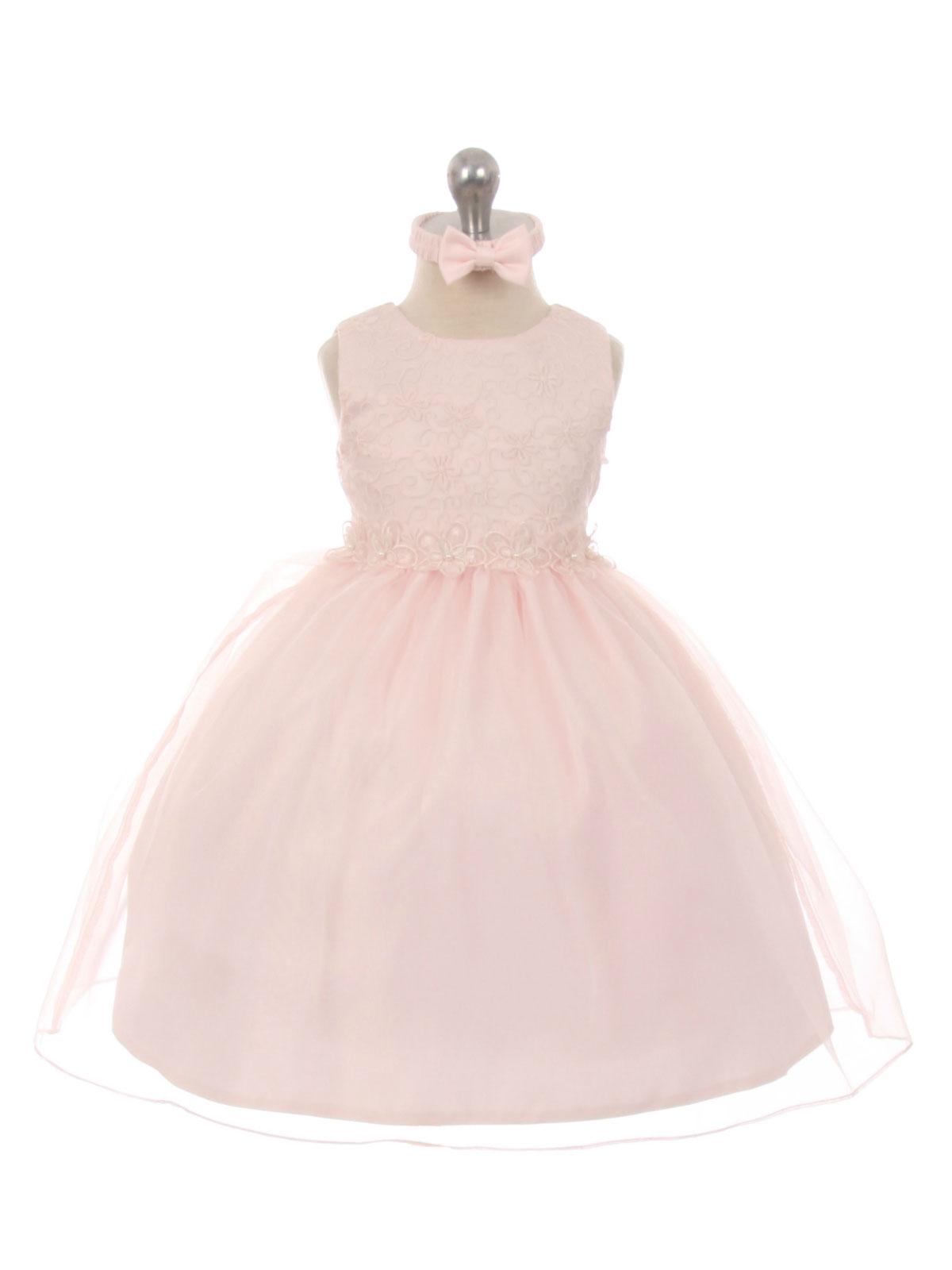 DRESS & Fleur Girls Dress with Headband in Pink