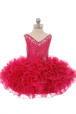 Girls Dress Style 030 - Short Organza Party Dress in Choice of Color