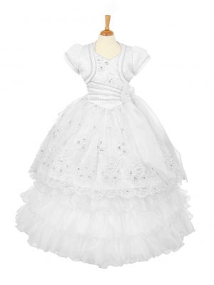 Girls Dress Style 2019 -  WHITE Halter Top Convertible Dress with Bolero