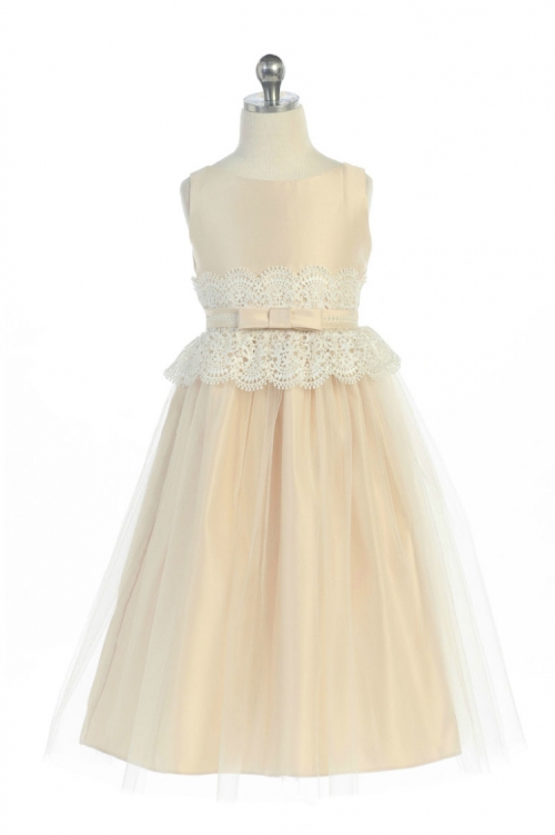 slim fit dress slacks Elegant Long Champagne Mermaid Lace Graduation Dresses with Long Sleeves main image 1