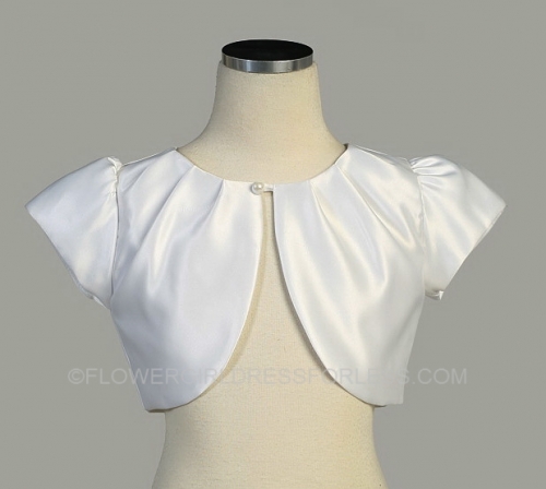 SALE Ivory Flower Girl Jacket Style C31 - Cute Satin Bolero Jacket