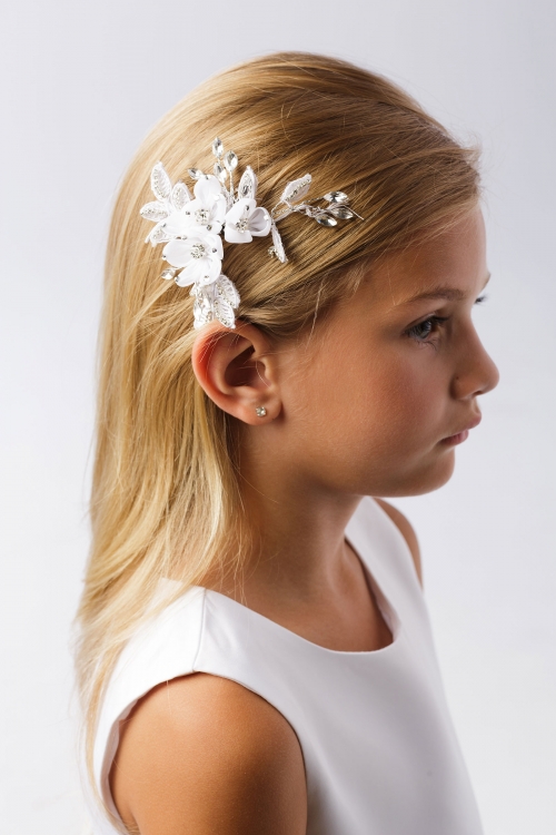 TT_118 - Girls Floral Bridal Quality Haircomb - Style 118- In Choice of  Color - Headpieces - Flower Girl Dresses - Flower Girl Dress For Less