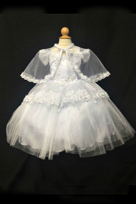 Girls Dress Style 2329 - WHITE Girls Baptism and Christening Outfit