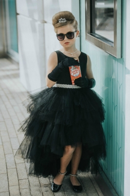 black velvet flower girl dress